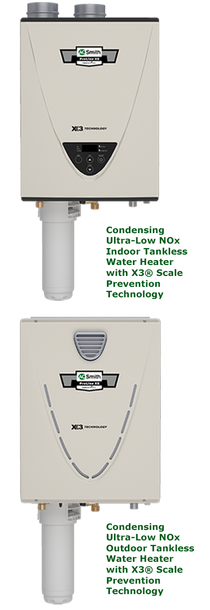 Condensing Ultra-Low NOx Tankless Water Heater with X3® Technology